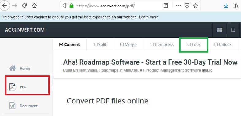 رمز گذاشتن روی فایل PDF با استفاده از سایت